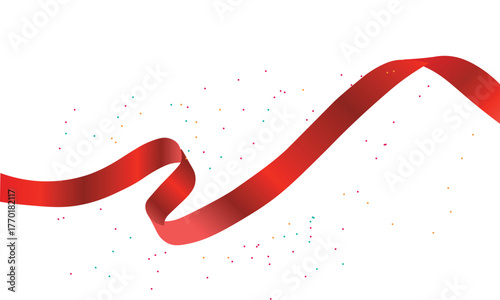 red ribbon on white background