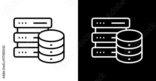 Database White Icon Set Design