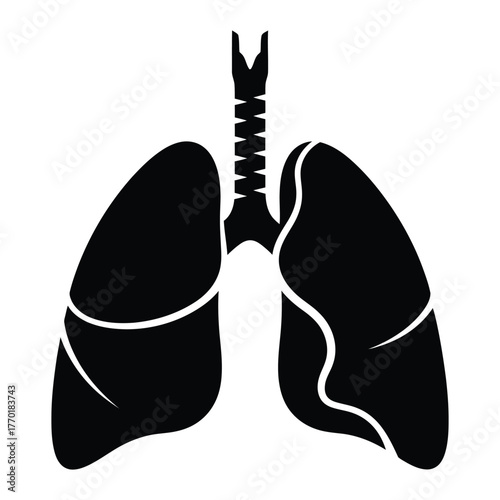 Lungs and trachea human organ icon