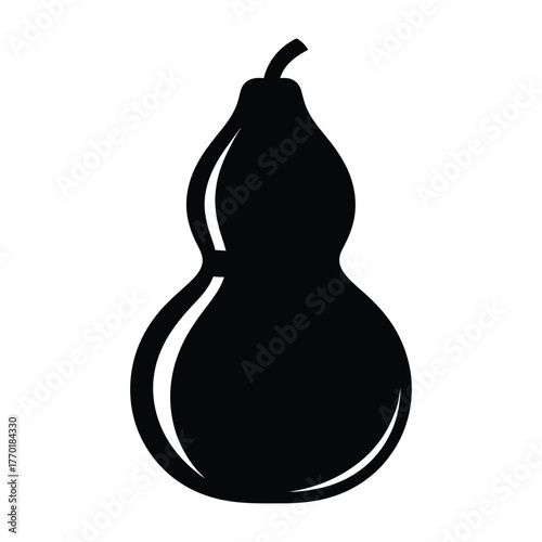 Gourd icon silhouette black and white