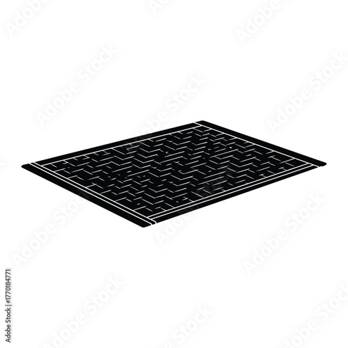 Doormat rectangular floor covering icon