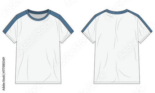 Modern short sleeve plain t-shirt template