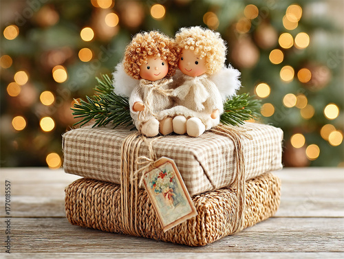vintage Christmas labels on...