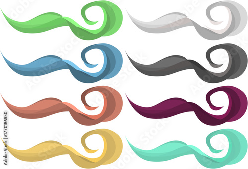 Colorful Abstract Swirl Vector Illustration with Brush Stroke Design