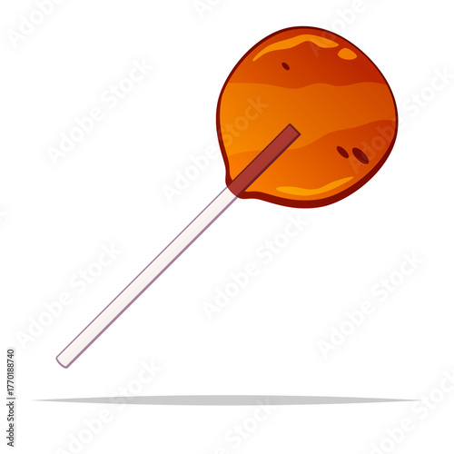 Caramel candy lollipop vector isolated illustration