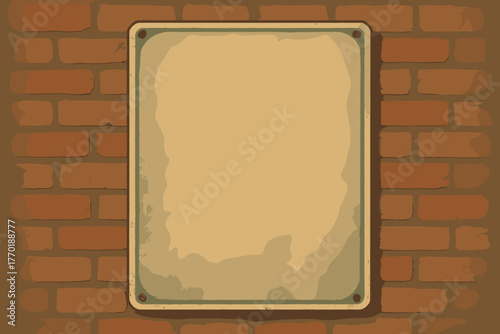 Lit retro postersign brick textures nostalgic mounted softly tones illustration illumination vector