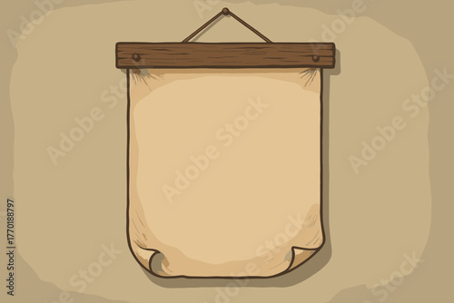 Softly vintage loosely poster retro faded corners vector illustration wooden hanging postersign