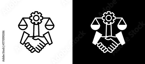 Dispute Resolution whiteblack icon