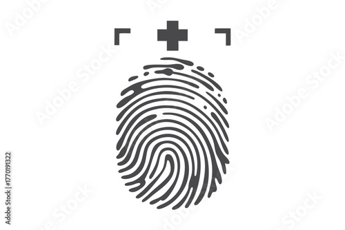Fingerprint Scan on White Background for Security Access