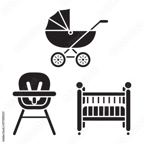 Baby nursery vector set