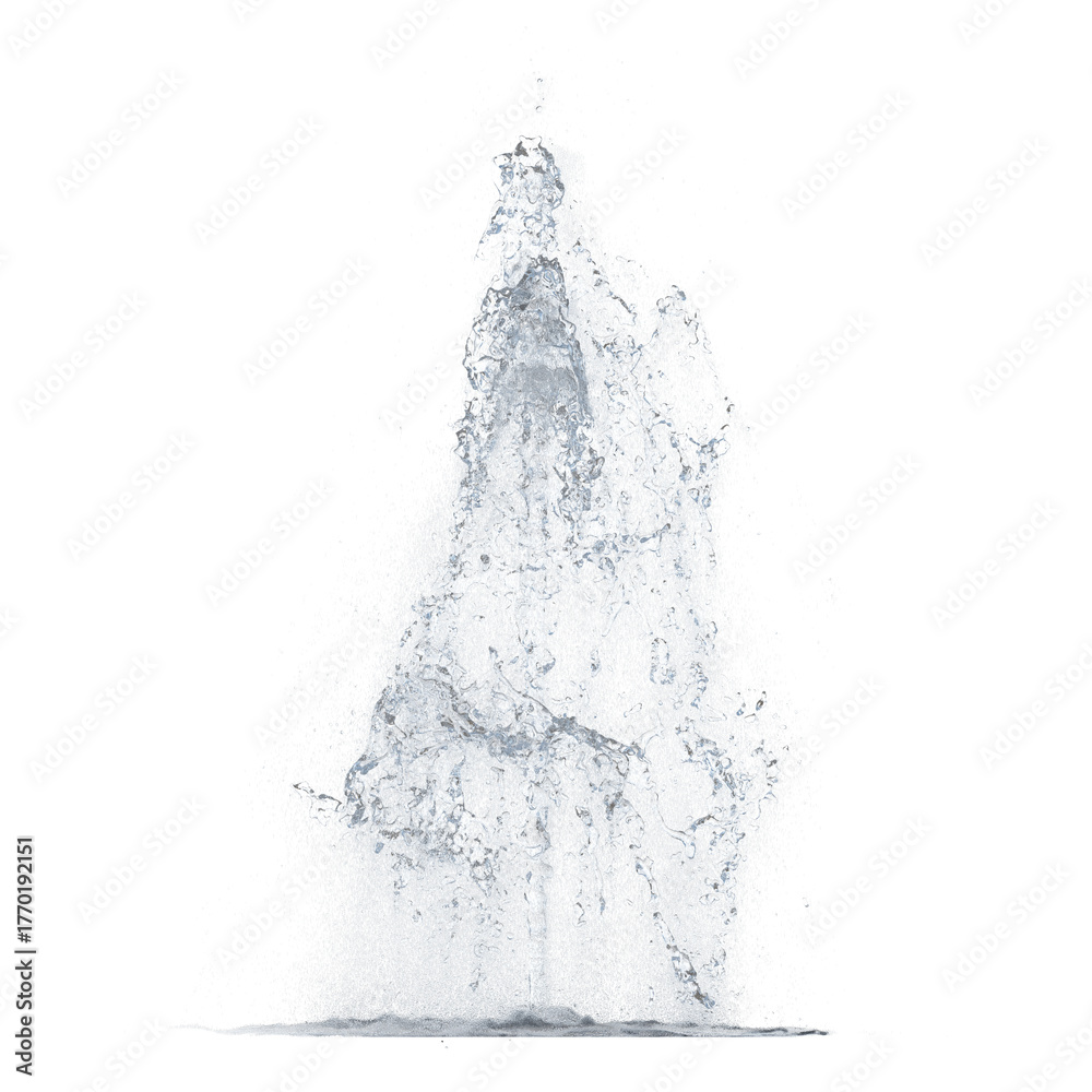 Obraz premium Fountain clear water with small dots isolated transparent background 3d rendering 