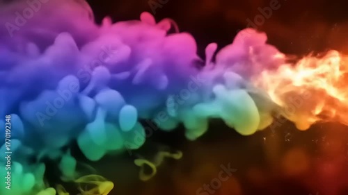 Colorful Smoke And Fire Blend Beautifully, Abstract Art in Motion - Ideal for Backgrounds