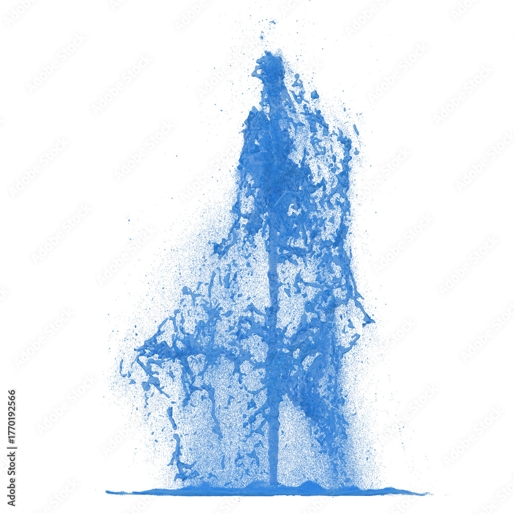 Obraz premium Fountain blue isolated transparent background 3d rendering 