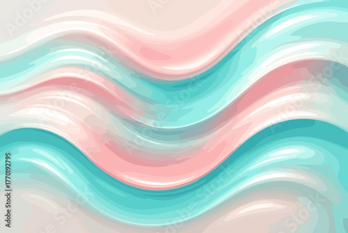 Flowing glossy highlights waves fluid smooth aqua reflections vector blending gradient illustration