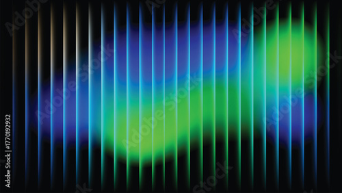 Abstract vertical lines colorful background with blended blue and green light