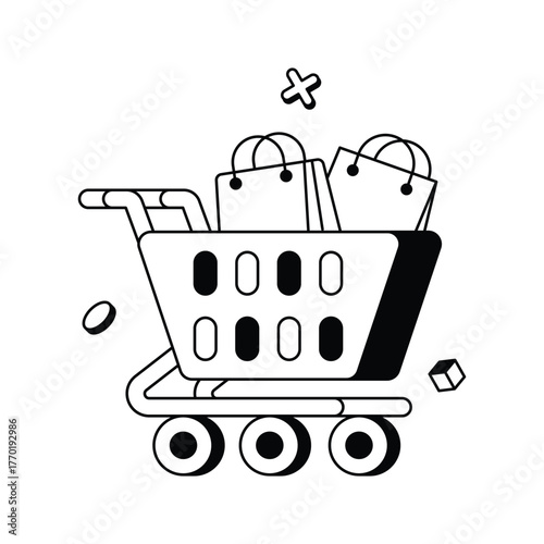 Add selected items to shopping basket Vector Icons
