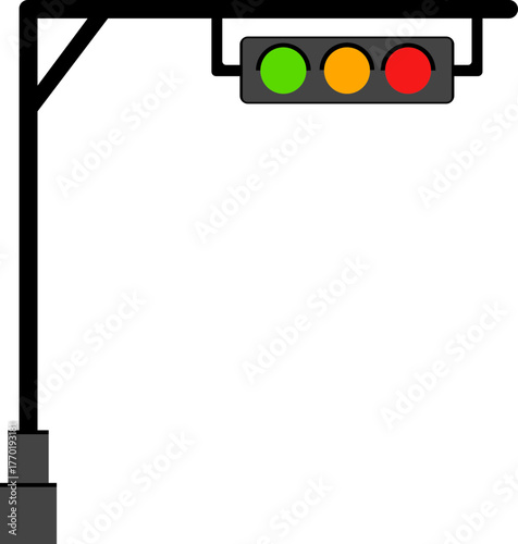 Traffic lights illustrations for any purpose. Isolated object. Green, yellow and red light stoplights.Traffic Light Icon Flat Design on White Background.Set of traffic lights in realistic style.	