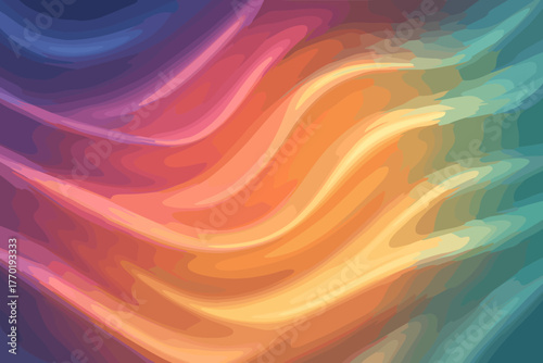 Beams illustration across folds vector silkbeam color surface abstract smooth spreading glowing
