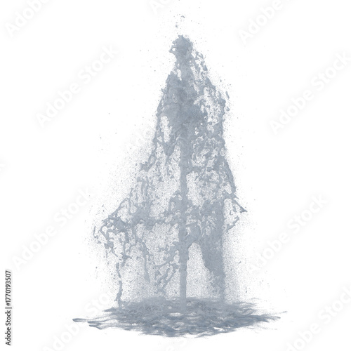 Fountain with foam isolated transparent background 3d rendering
