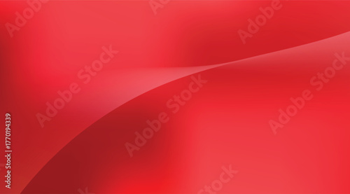 A vibrant red background features a subtle, elegant curved line, creating a visually appealing and modern aesthetic with smooth gradients and a dynamic sense of movement and depth