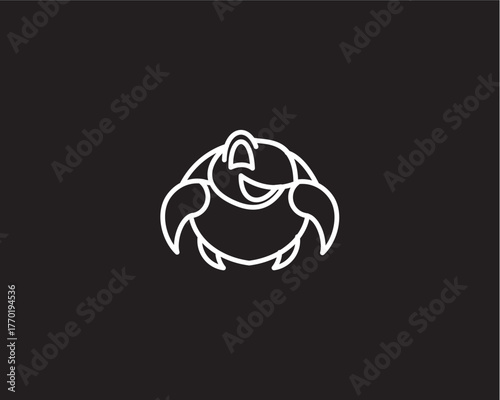 Monoline premium tortoise modern style logo design