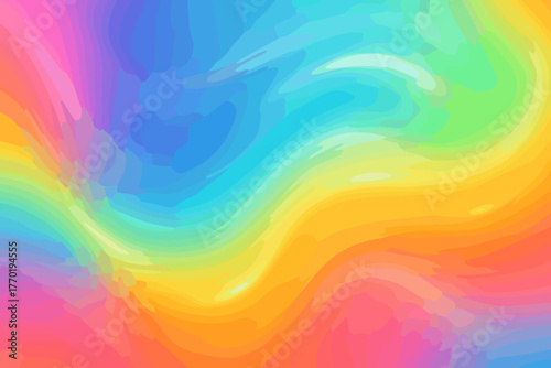 Smooth glowing color illustration reflection look vector spectrum rainbow fluid flow serene