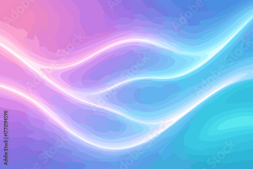Soft pink hues gradient stream illustration turquoise diffused through moving vector composition