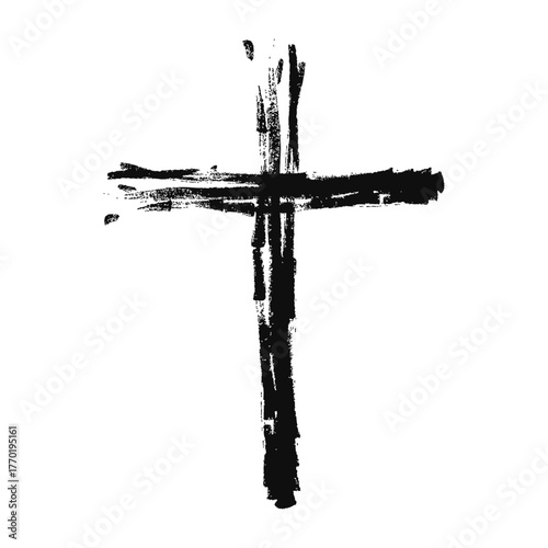 Vector image of a Christian cross silhouette in various styles. Concept of Orthodoxy and faith. Element for your design.