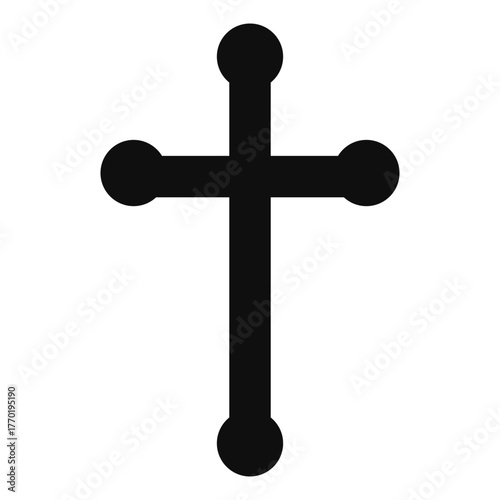 Vector image of a Christian cross silhouette in various styles. Concept of Orthodoxy and faith. Element for your design.