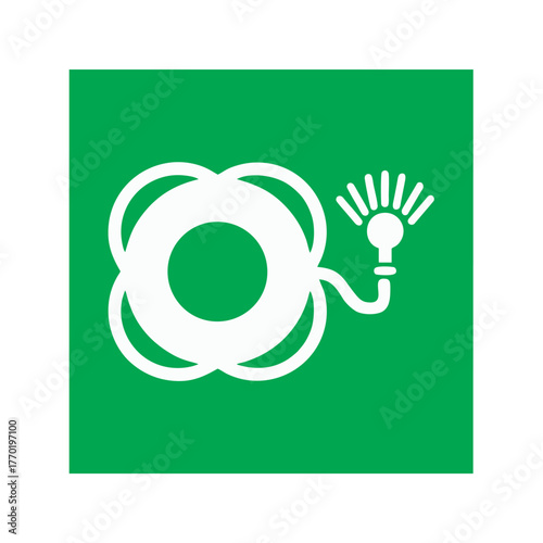 Lifebuoy with light vector design safety sign standard ISO 7010