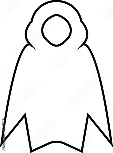 Fantasy cape icon , vectors of magical headwear, wizard hats, fairy tale crowns, silhouette with stylized cape aesthetic sorcerer helmets, enchanted accessories, and mythical costume elements for game