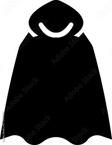 Fantasy cape icon , vectors of magical headwear, wizard hats, fairy tale crowns, silhouette with stylized cape aesthetic sorcerer helmets, enchanted accessories, and mythical costume elements for game