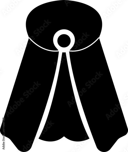 Fantasy cape icon , vectors of magical headwear, wizard hats, fairy tale crowns, silhouette with stylized cape aesthetic sorcerer helmets, enchanted accessories, and mythical costume elements for game