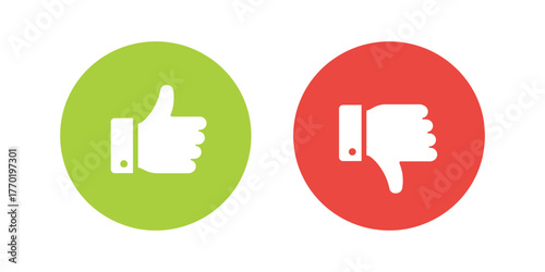 Thumbs Up and Down Icons Positive and Negative Feedback Options