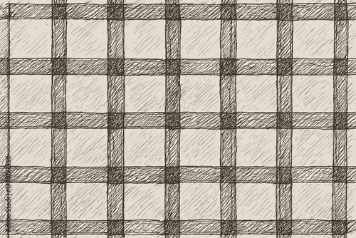 Hand forming illustration loose sketch strokes grid square drawn checkered uneven vector