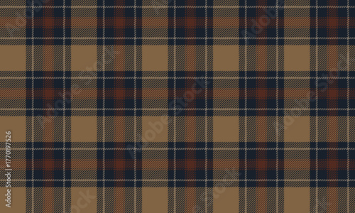 Seamless plaid patterns in dark yellow, navy, and dark red give a classic and confident feel. Perfect for designing clothes, skirts, pants, and dresses in a modern and elegant style.