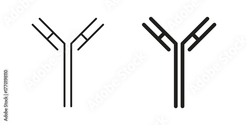Antibody icons set. Simple line vector illustration