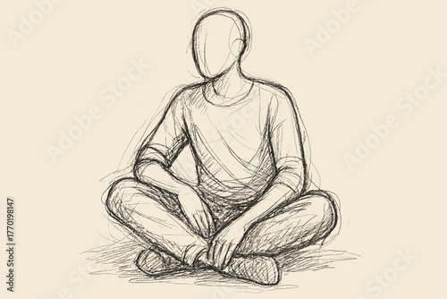Shading proportions vector sitting lines illustration figure legs rough sketch folds