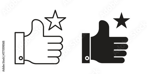 Appreciation icons set. Simple line vector illustration