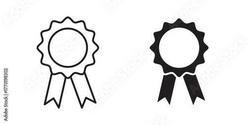 Badge icons set. Simple line vector illustration
