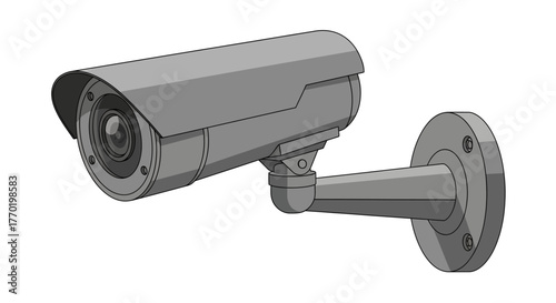Surveillance Camera Mounted on a Wall for Security and Monitoring Purposes