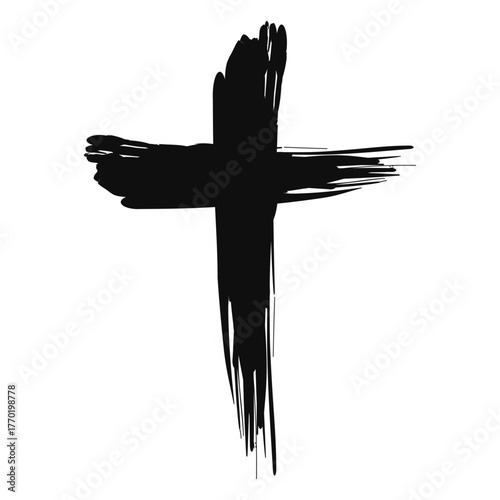 Vector image of a Christian cross silhouette in various styles. Concept of Orthodoxy and faith. Element for your design.