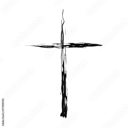 Vector image of a Christian cross silhouette in various styles. Concept of Orthodoxy and faith. Element for your design.