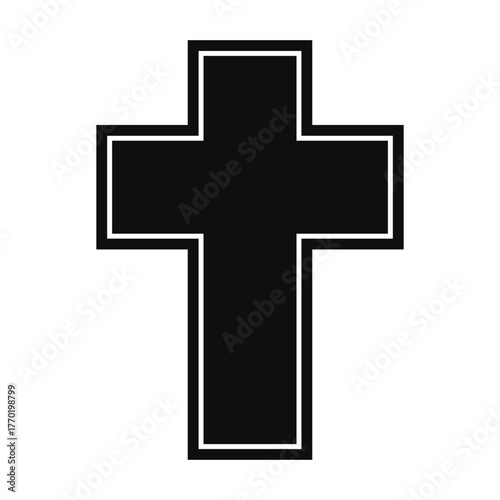 Vector image of a Christian cross silhouette in various styles. Concept of Orthodoxy and faith. Element for your design.