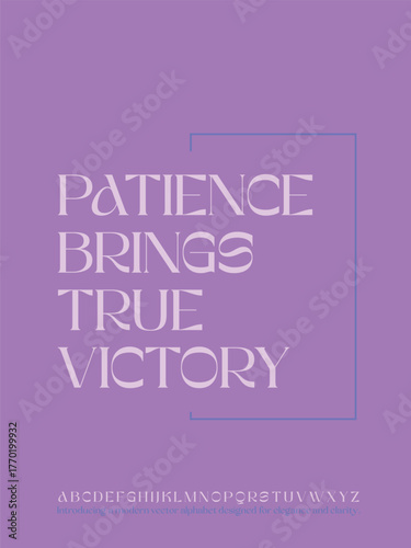 Modern Elegant Serif Font Typography Poster Template - Patience Quote Design