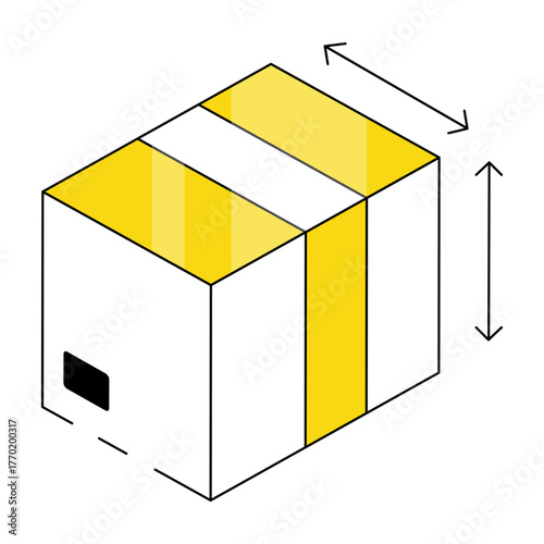 Trendy design icon of parcel size  