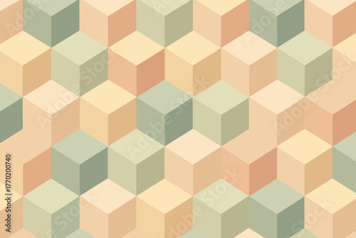Rhythm shaded illustration diagonally cube harmony palette softly producing vector spatial arranged