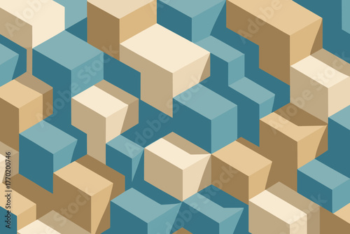 Blue cream abstract hues structure vector geometric blockarray sky sand illustration tonal