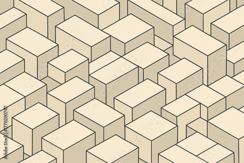 Geometric forming overlapping vector illustration design subtle rhythmic modern block symmetry structures