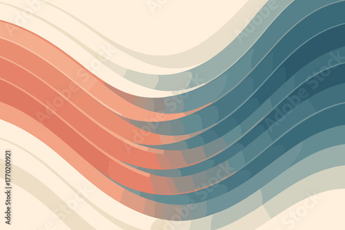 Transitions illustration coral slate motion smooth tones gracefully waves fluid flowing vector